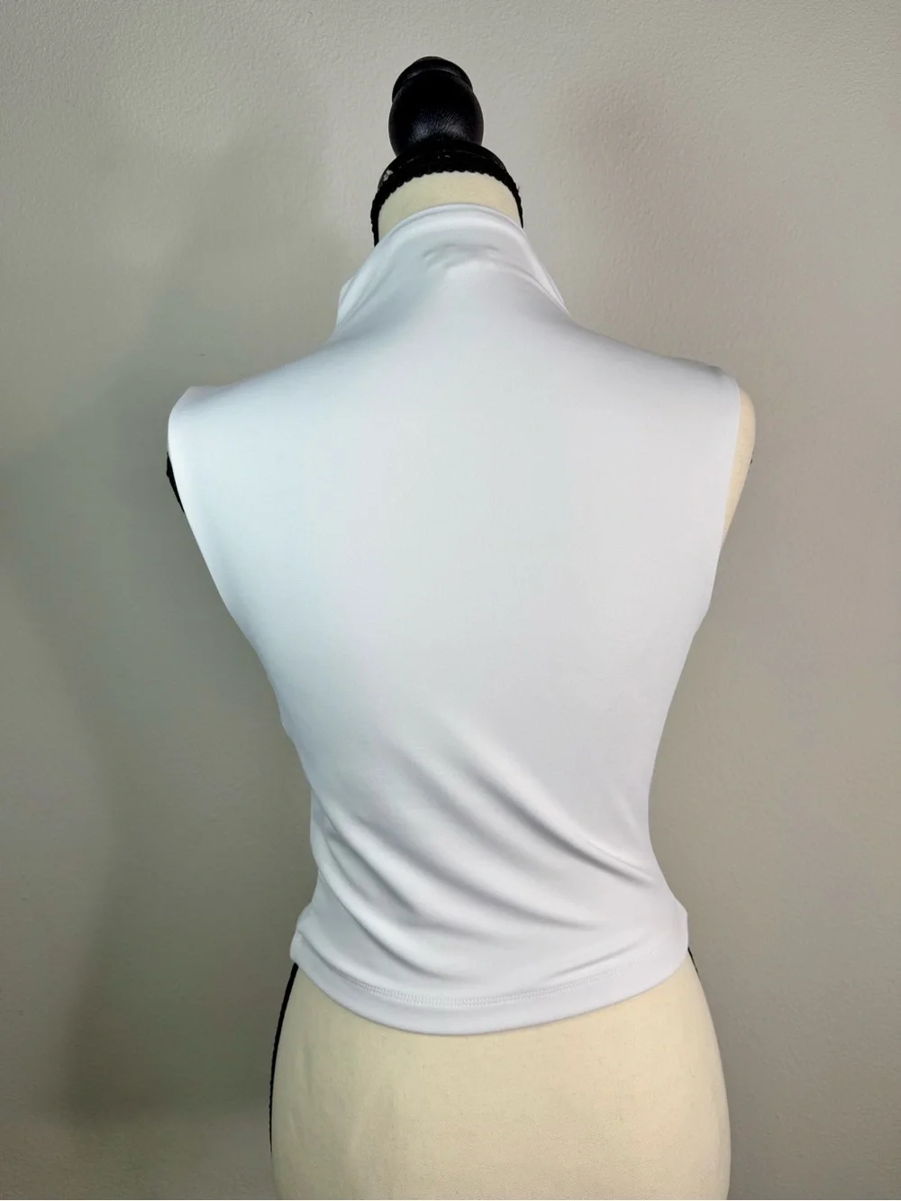 Express White Sleeveless Mock Neck Top